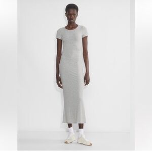 Aritzia Light Gray Ribbed Dress